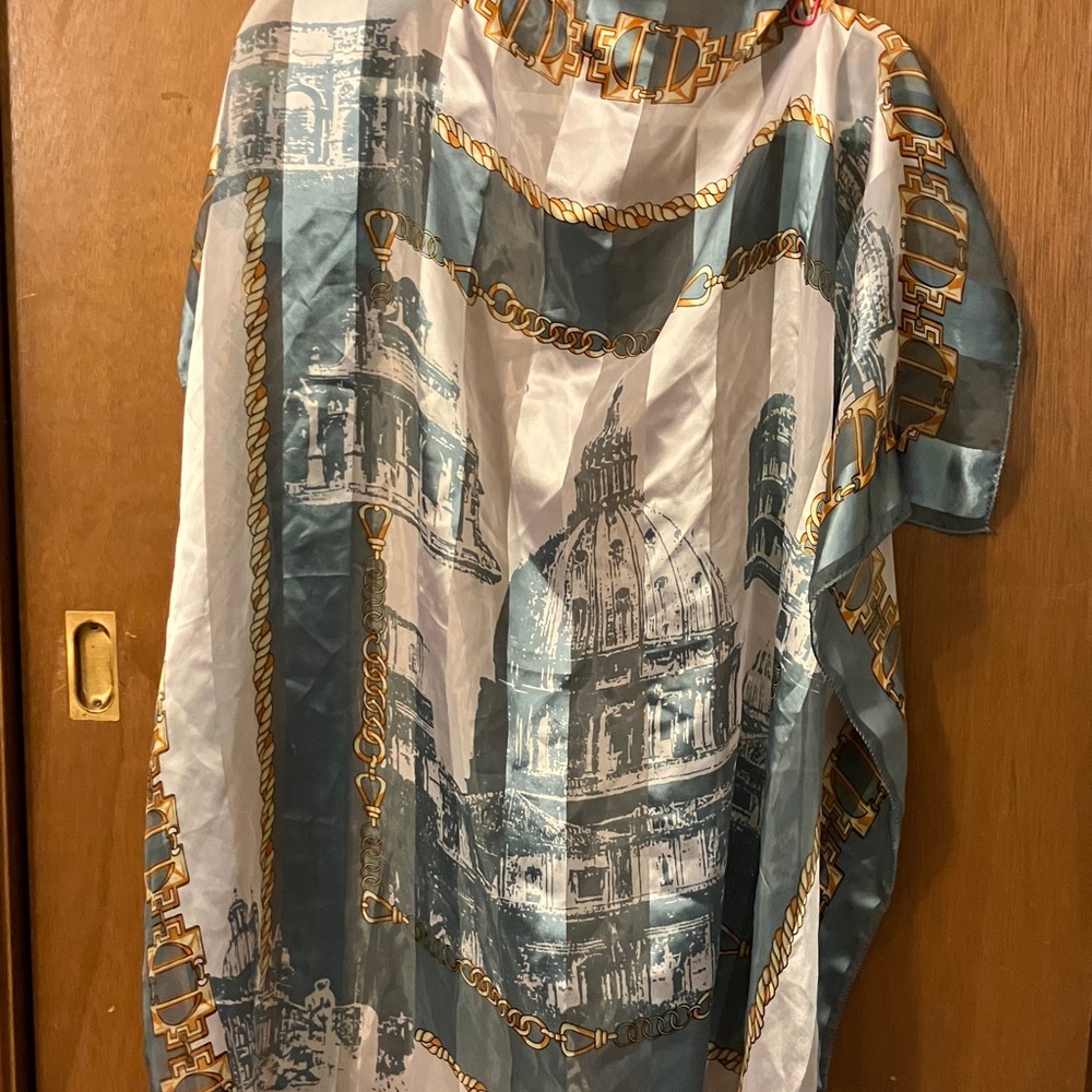 Elegant Architectural Print Scarf Rome